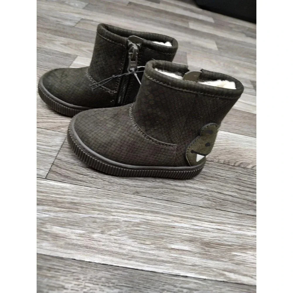 Cat & Jack Toddler Boy's Boots Olive Green fabian Alligator Print Size 5